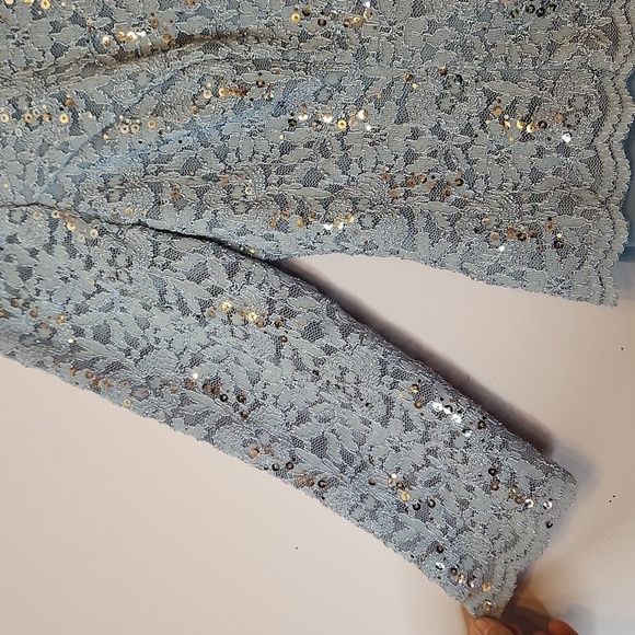 ALEX EVENINGS Long Gown Sequin Lace Bodice & Chifon Skirt, 8P - Picture 3 of 16